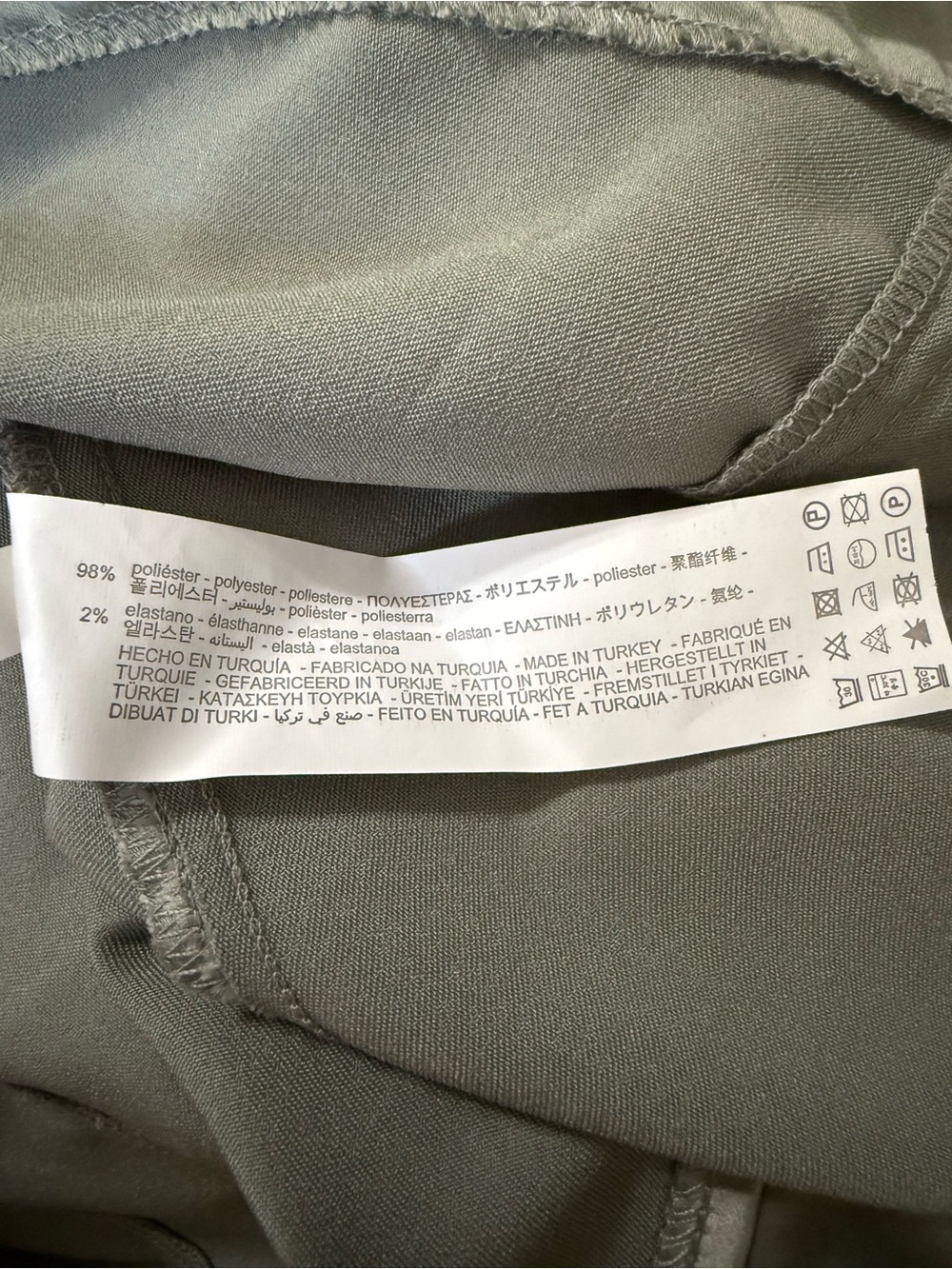 ZARA Y2K Sage Green Cinched Waist Long Sleeve Satin Button Front Blouse Size M - Picture 8 of 8